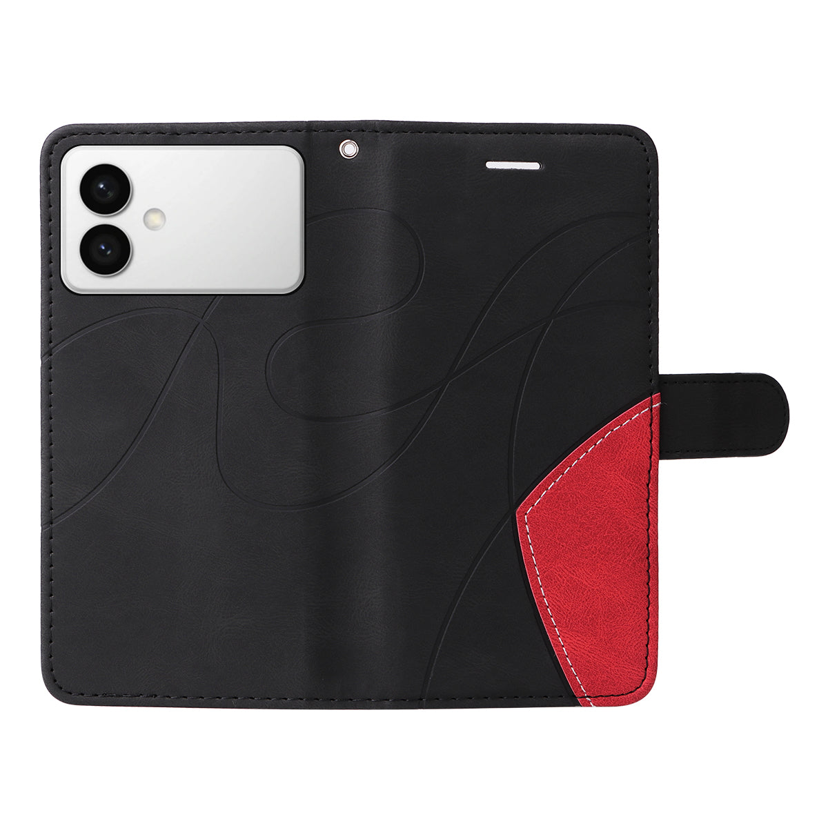 For-Samsung-Galaxy-S26-Edge-Leather-Phone-Case-Stand-Wallet-with-Bi-colour-Splicing-Design-Black