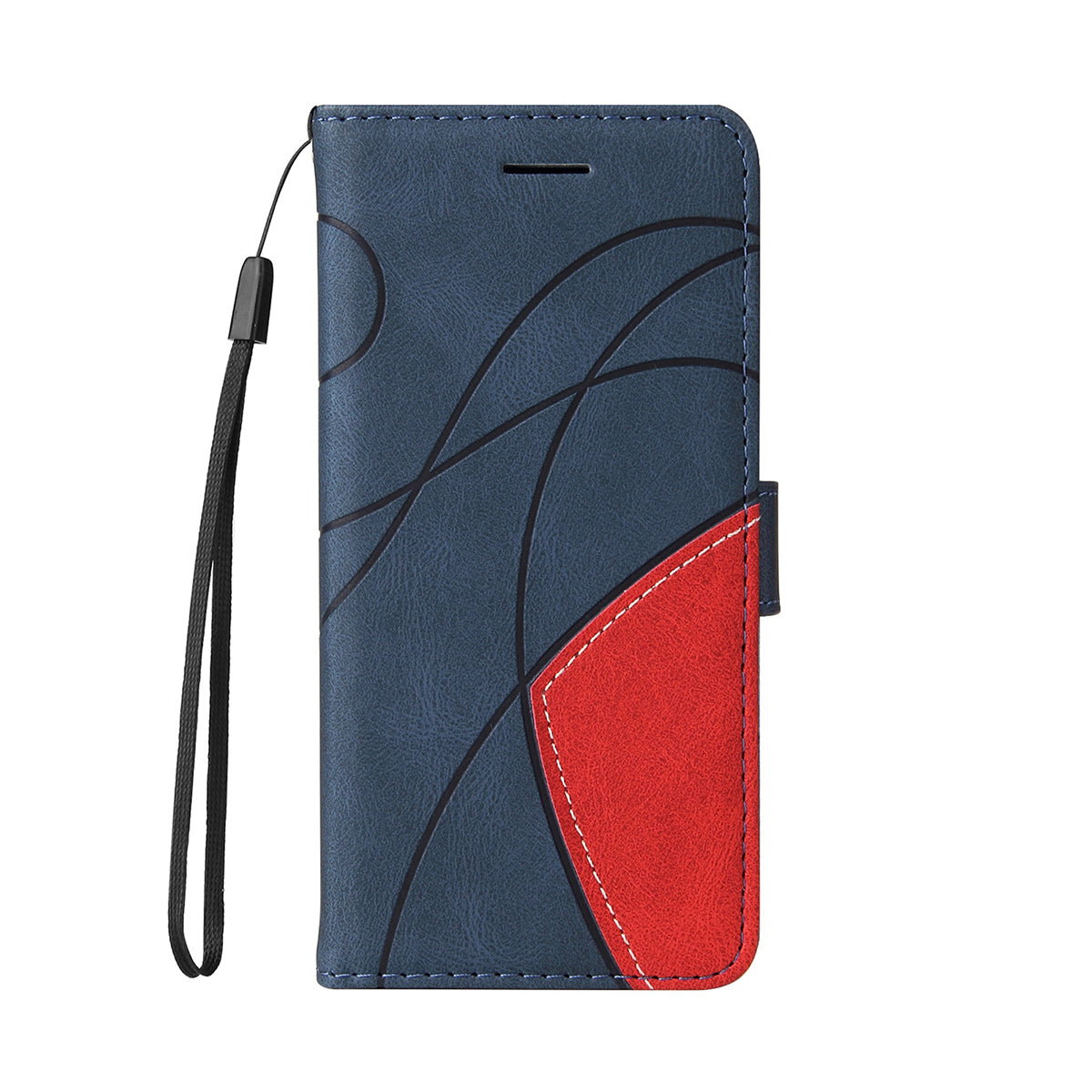 For-Samsung-Galaxy-S26-/-S26-Pro-Leather-Phone-Case-Stand-Wallet-with-Bi-colour-Splicing-Design-Blue