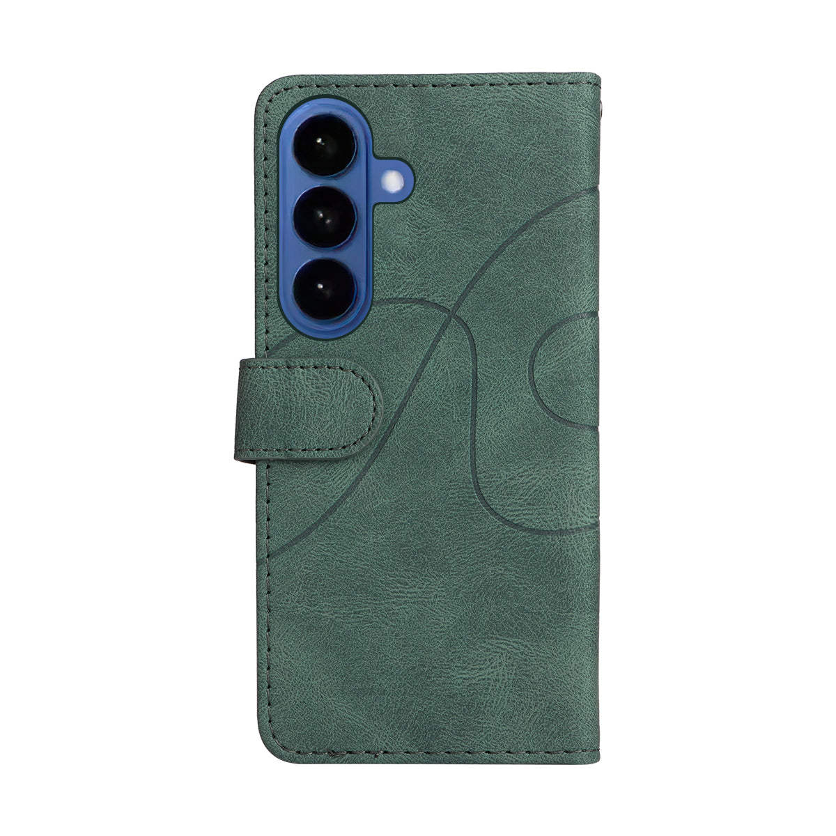 For-Samsung-Galaxy-S26-/-S26-Pro-Leather-Phone-Case-Stand-Wallet-with-Bi-colour-Splicing-Design-Green