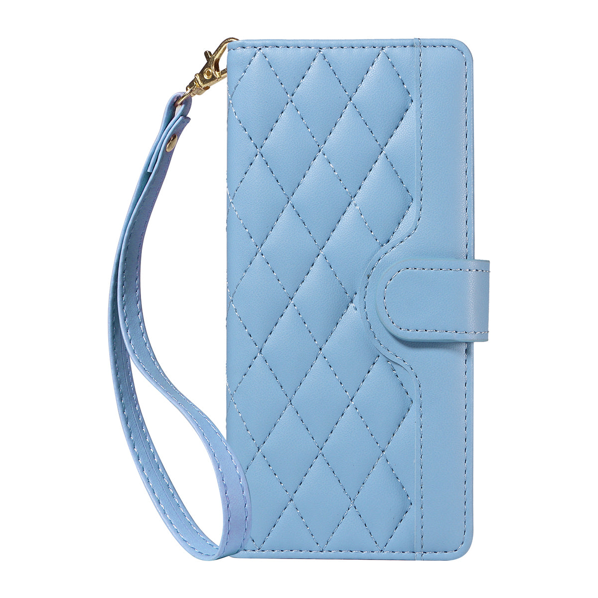 For-Samsung-Galaxy-S26-/-S26-Pro-Wallet-Case-Rhombus-Leather-Phone-Cover-with-Strap-Blue