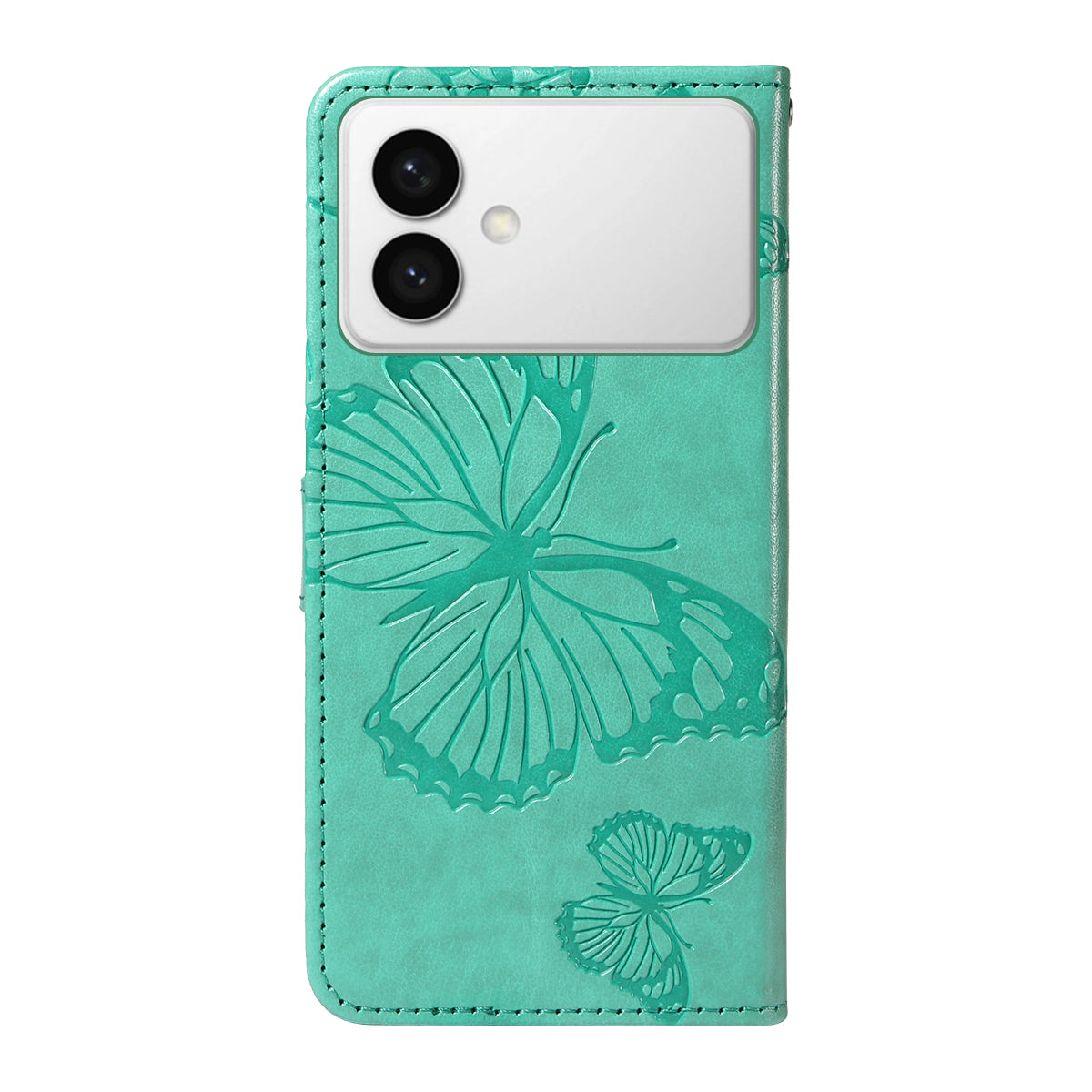 For-Samsung-Galaxy-S26-Edge-Wallet-Case-Floral-Butterfly-Imprinted-Leather-Phone-Cover-Stand-Green