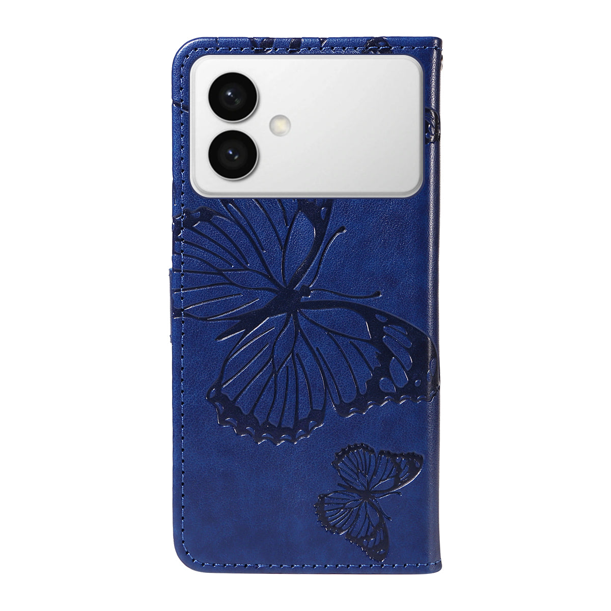 For-Samsung-Galaxy-S26-Edge-Wallet-Case-Floral-Butterfly-Imprinted-Leather-Phone-Cover-Stand-Blue