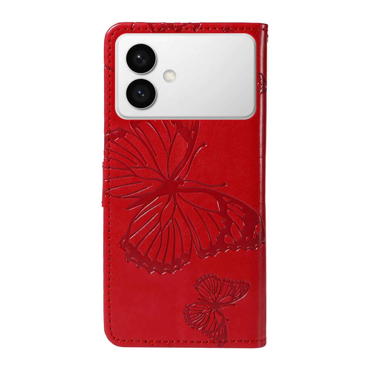 For-Samsung-Galaxy-S26-Edge-Wallet-Case-Floral-Butterfly-Imprinted-Leather-Phone-Cover-Stand-Red