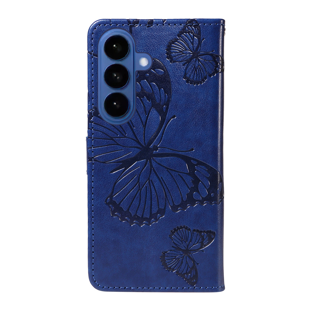For-Samsung-Galaxy-S26-/-S26-Pro-Wallet-Case-Floral-Butterfly-Imprinted-Leather-Phone-Cover-Stand-Blue