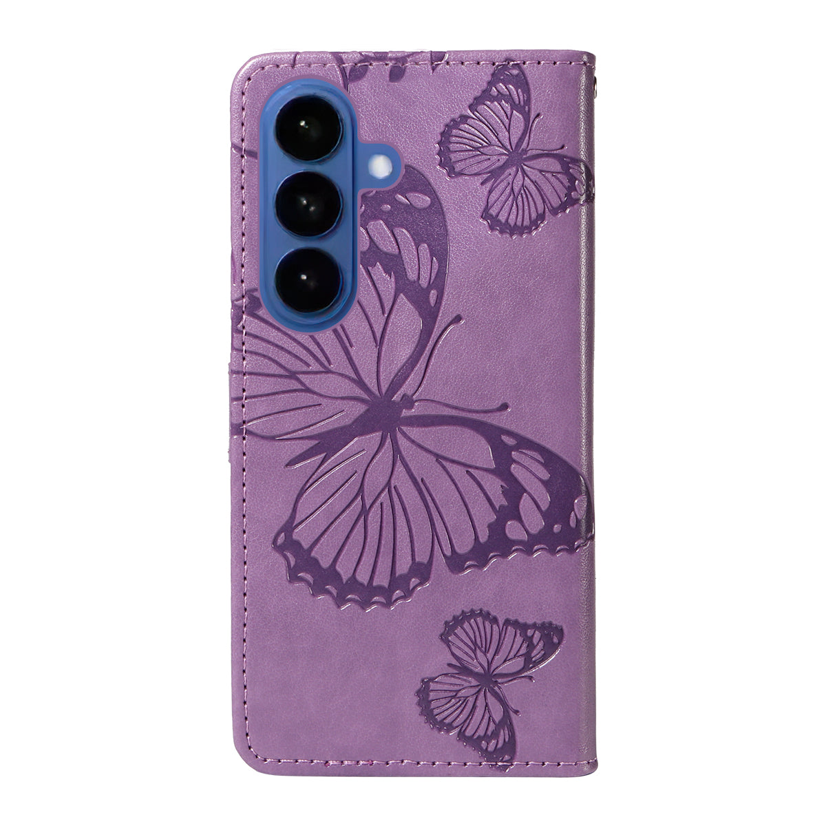 For-Samsung-Galaxy-S26-/-S26-Pro-Wallet-Case-Floral-Butterfly-Imprinted-Leather-Phone-Cover-Stand-Light-Purple