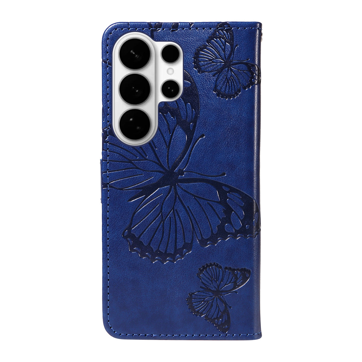 For-Samsung-Galaxy-S26-Ultra-Wallet-Case-Floral-Butterfly-Imprinted-Leather-Phone-Cover-Stand-Blue