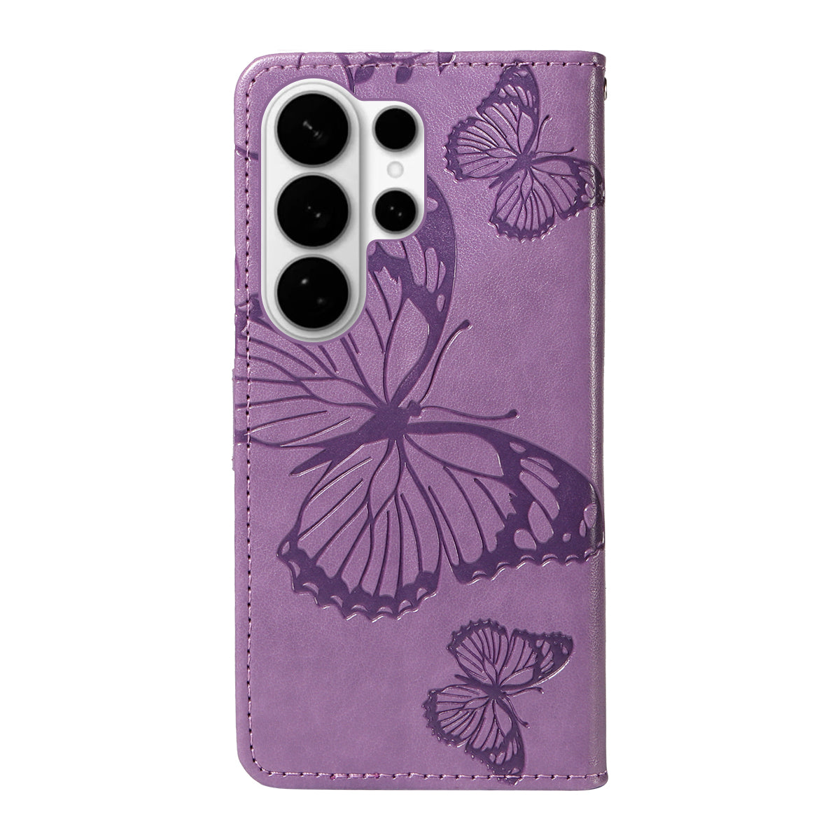 For-Samsung-Galaxy-S26-Ultra-Wallet-Case-Floral-Butterfly-Imprinted-Leather-Phone-Cover-Stand-Light-Purple