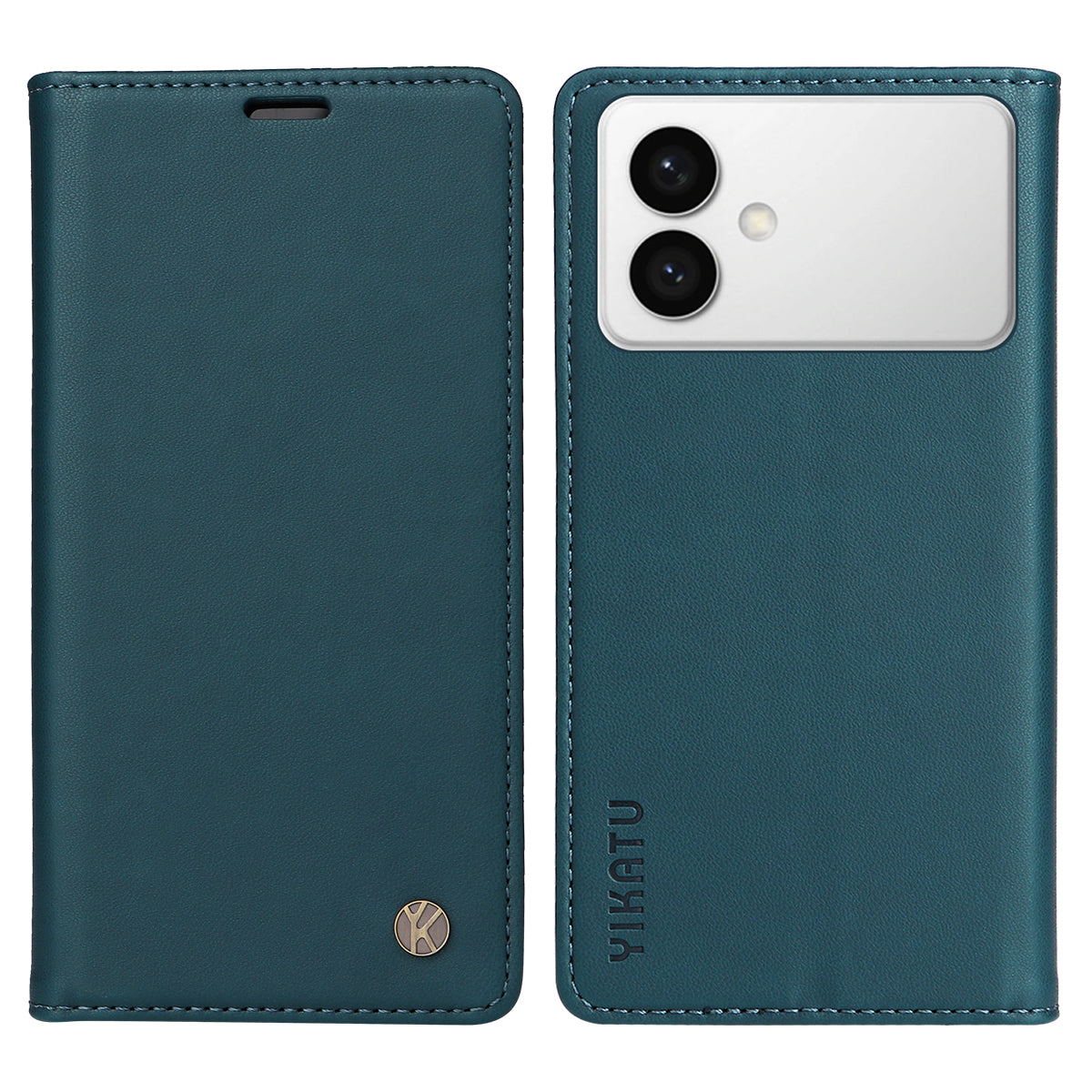 For-Samsung-Galaxy-S26-Edge-Phone-Cases-YIKATU-Magnetic-Closure-PU-Leather-Mobile-Cover-Green