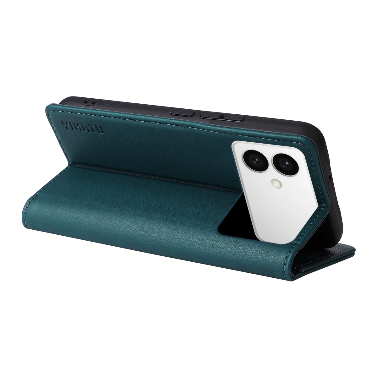 For-Samsung-Galaxy-S26-Edge-Phone-Cases-YIKATU-Magnetic-Closure-PU-Leather-Mobile-Cover-Green