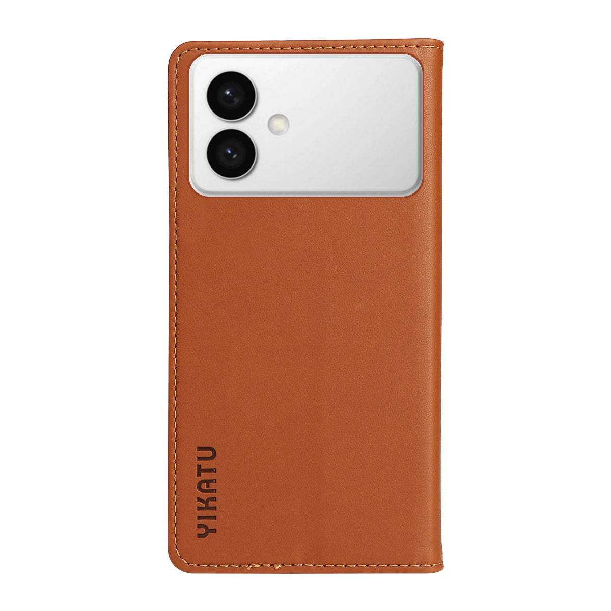 For-Samsung-Galaxy-S26-Edge-Phone-Cases-YIKATU-Magnetic-Closure-PU-Leather-Mobile-Cover-Brown
