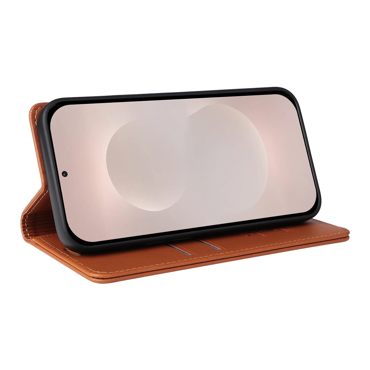 For-Samsung-Galaxy-S26-Edge-Phone-Cases-YIKATU-Magnetic-Closure-PU-Leather-Mobile-Cover-Brown