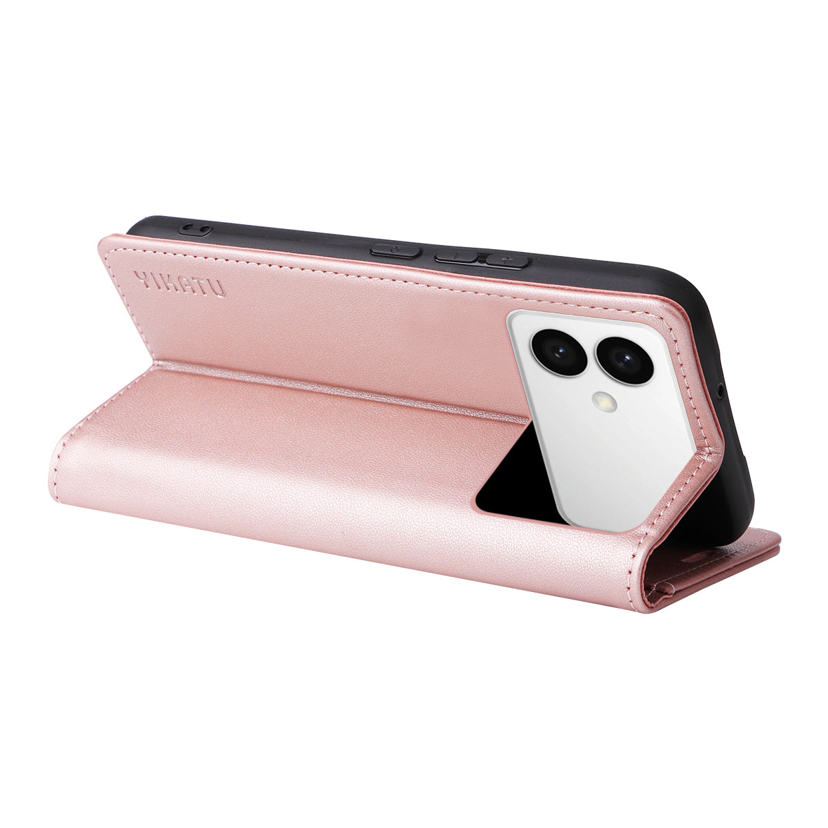 For-Samsung-Galaxy-S26-Edge-Phone-Cases-YIKATU-Magnetic-Closure-PU-Leather-Mobile-Cover-Rose-Gold