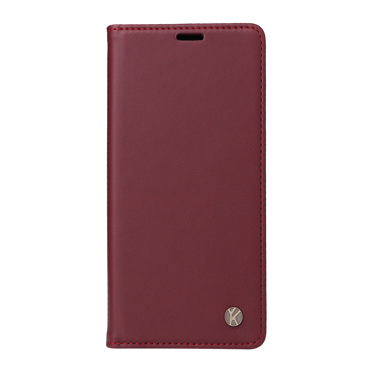 For-Samsung-Galaxy-S26-Edge-Phone-Cases-YIKATU-Magnetic-Closure-PU-Leather-Mobile-Cover-Wine-Red