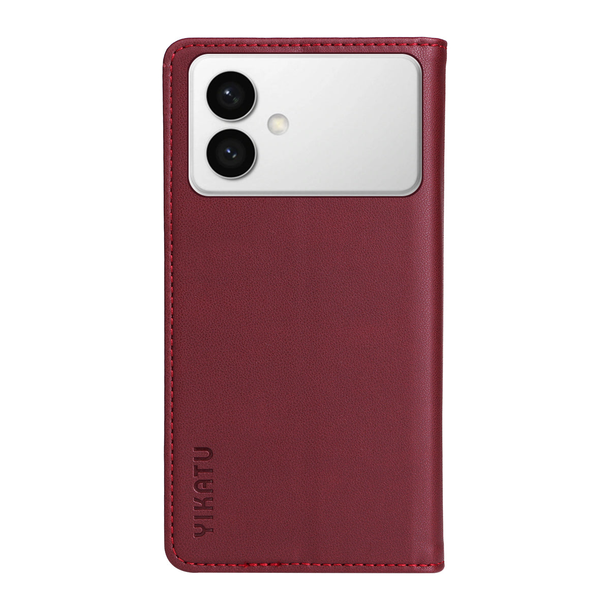For-Samsung-Galaxy-S26-Edge-Phone-Cases-YIKATU-Magnetic-Closure-PU-Leather-Mobile-Cover-Wine-Red