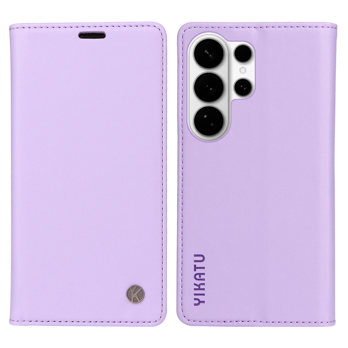 For-Samsung-Galaxy-S26-Ultra-Phone-Cases-YIKATU-Magnetic-Closure-PU-Leather-Mobile-Cover-Light-Purple