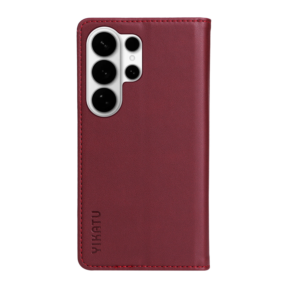 For-Samsung-Galaxy-S26-Ultra-Phone-Cases-YIKATU-Magnetic-Closure-PU-Leather-Mobile-Cover-Wine-Red