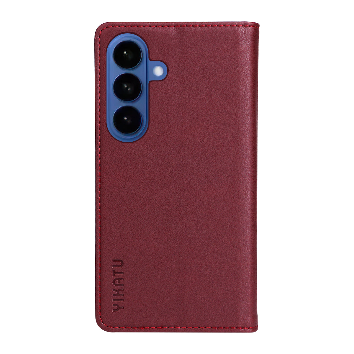 For-Samsung-Galaxy-S26-/-S26-Pro-Phone-Cases-YIKATU-Magnetic-Closure-PU-Leather-Mobile-Cover-Wine-Red