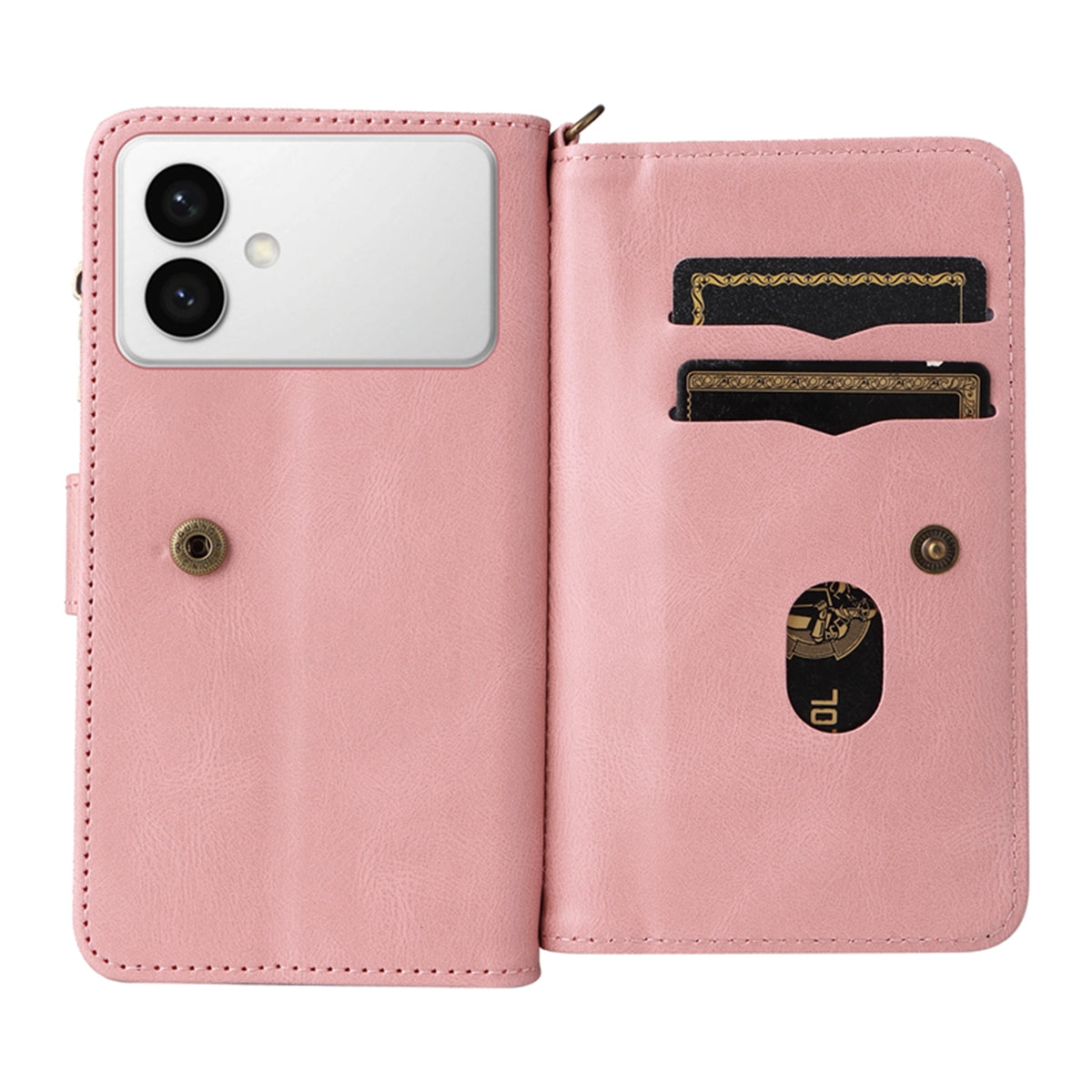 For-Samsung-Galaxy-S26-Edge-Zipper-Wallet-Case-with-15-Card-Slots-and-Strap-Leather-Phone-Cover-Pink