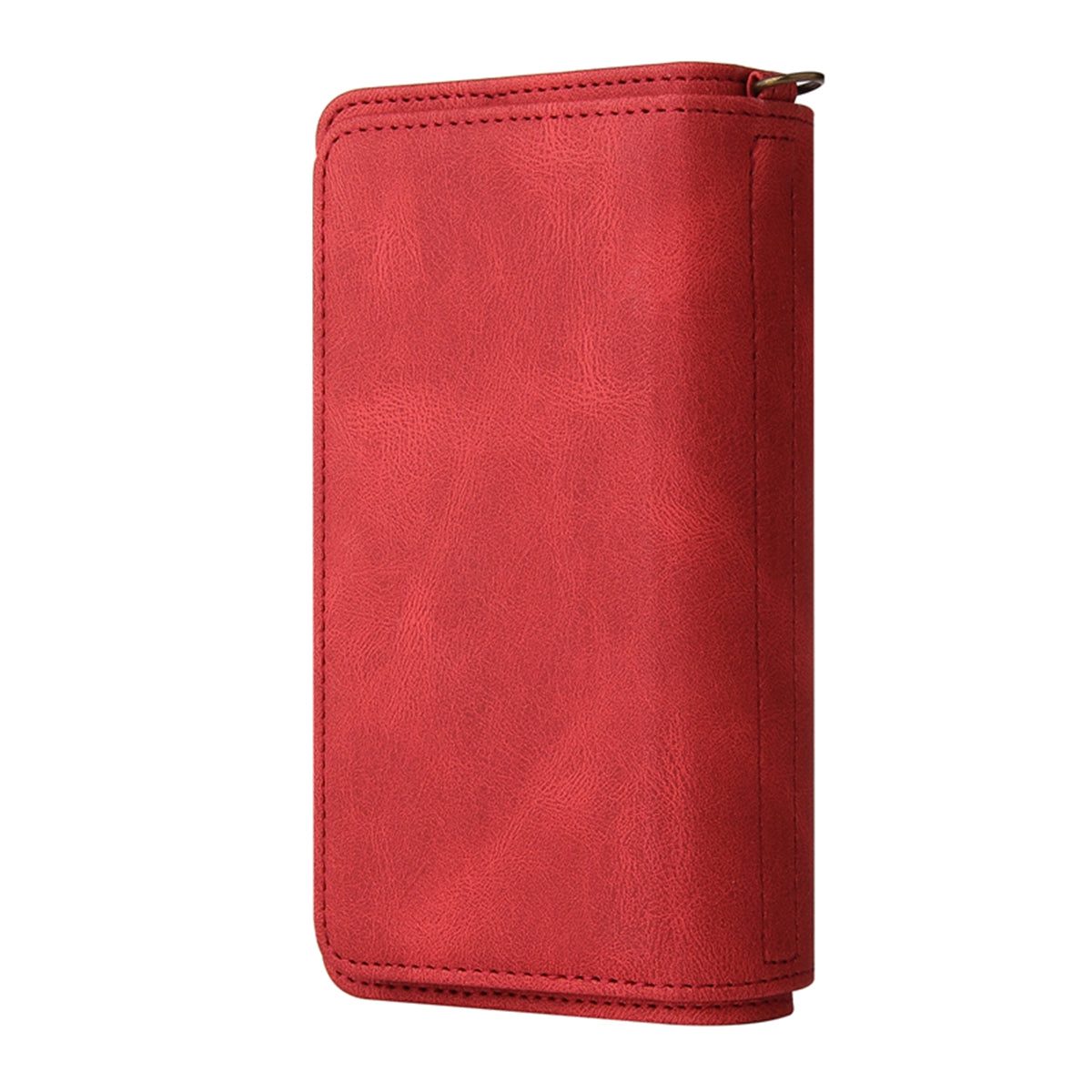 For-Samsung-Galaxy-S26-Edge-Zipper-Wallet-Case-with-15-Card-Slots-and-Strap-Leather-Phone-Cover-Red