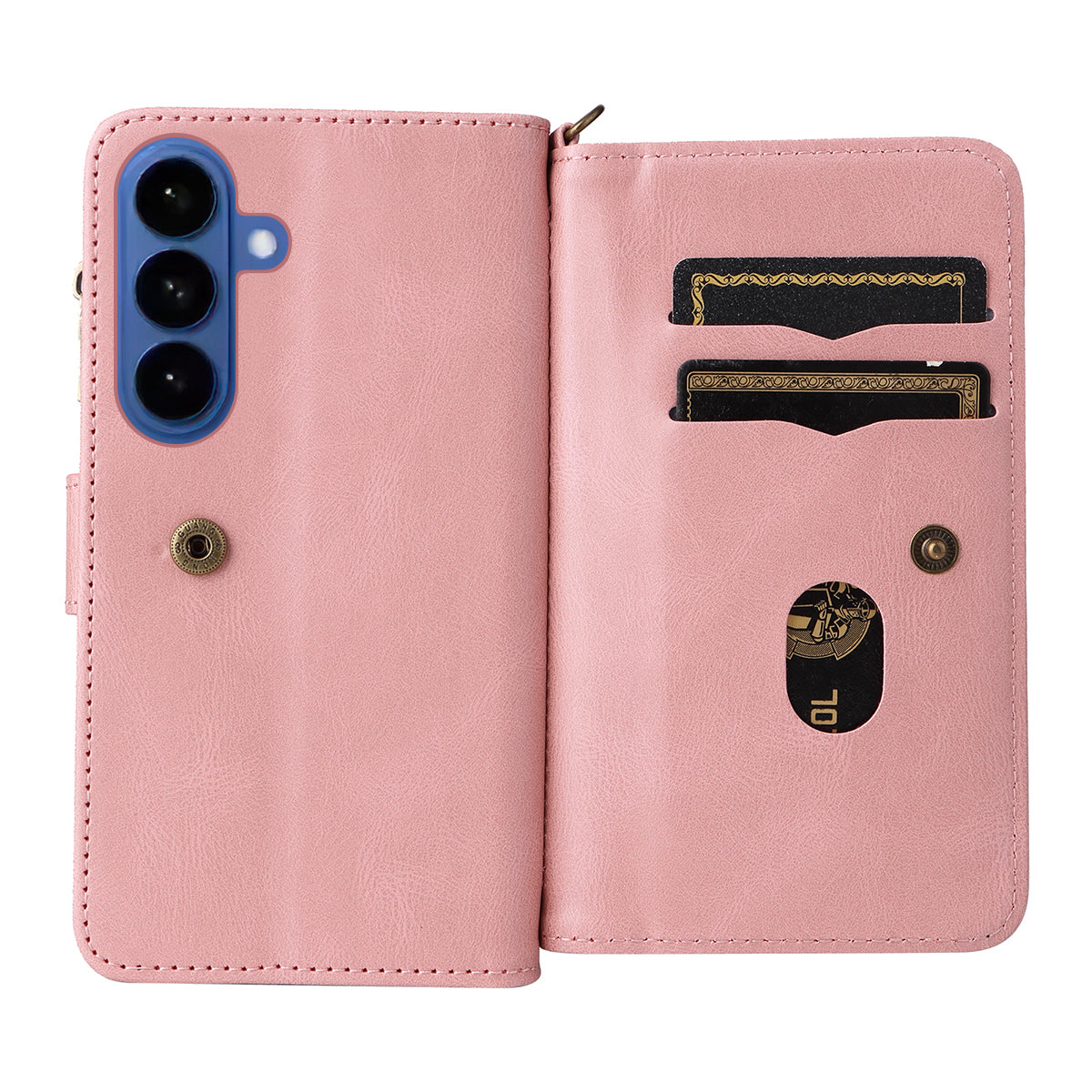 For-Samsung-Galaxy-S26-/-S26-Pro-Zipper-Wallet-Case-with-15-Card-Slots-and-Strap-Leather-Phone-Cover-Pink