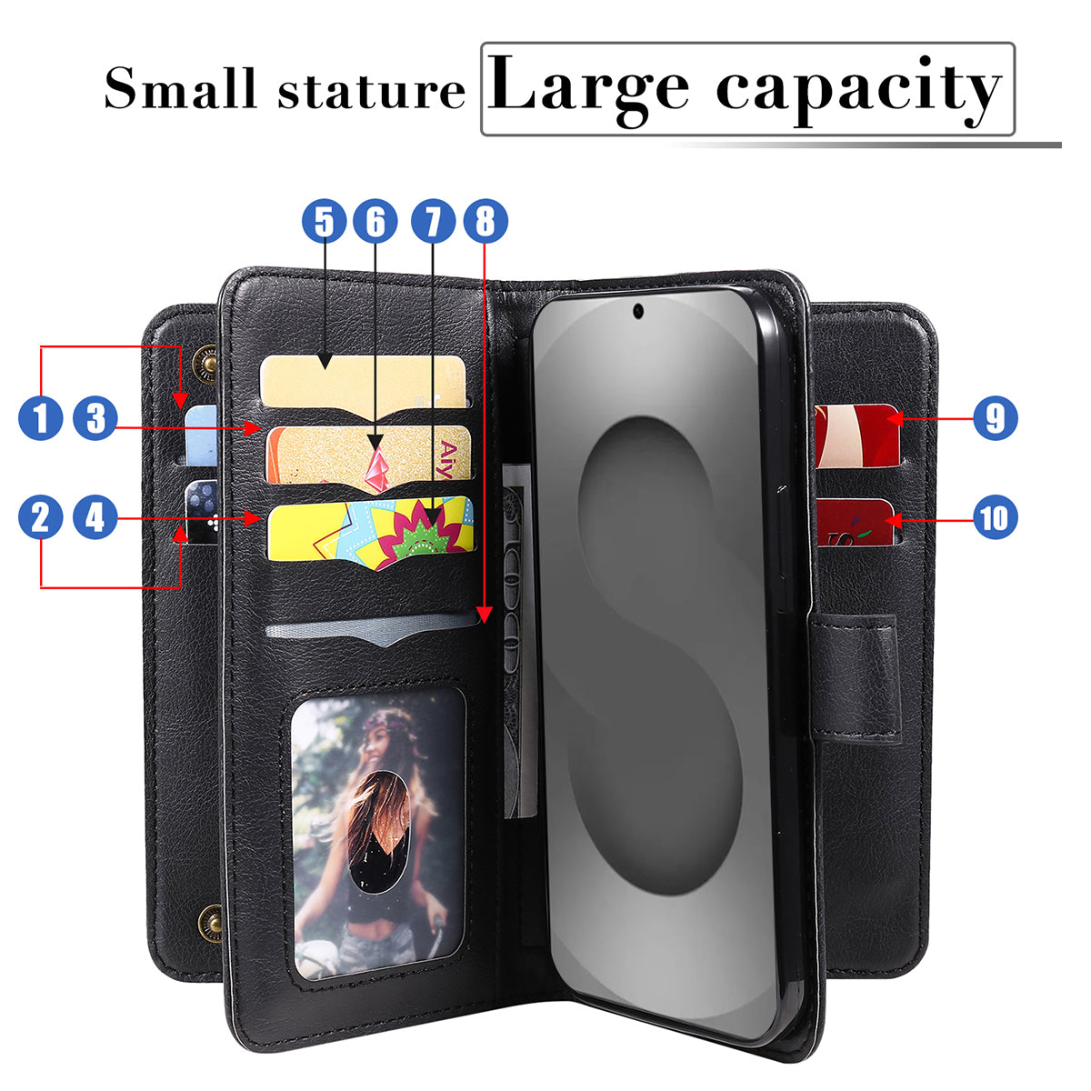 For-Samsung-Galaxy-S26-Ultra-Leather-Case-with-10-Card-Holder-Phone-Cover-Stand-Black