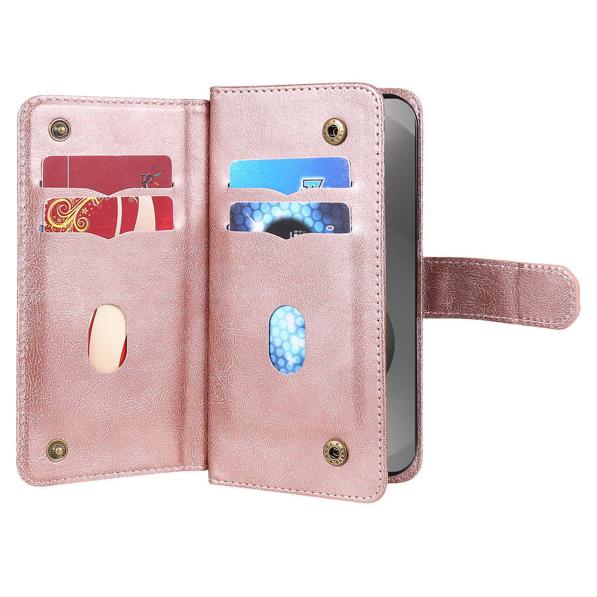 For-Samsung-Galaxy-S26-Ultra-Leather-Case-with-10-Card-Holder-Phone-Cover-Stand-Rose-Gold