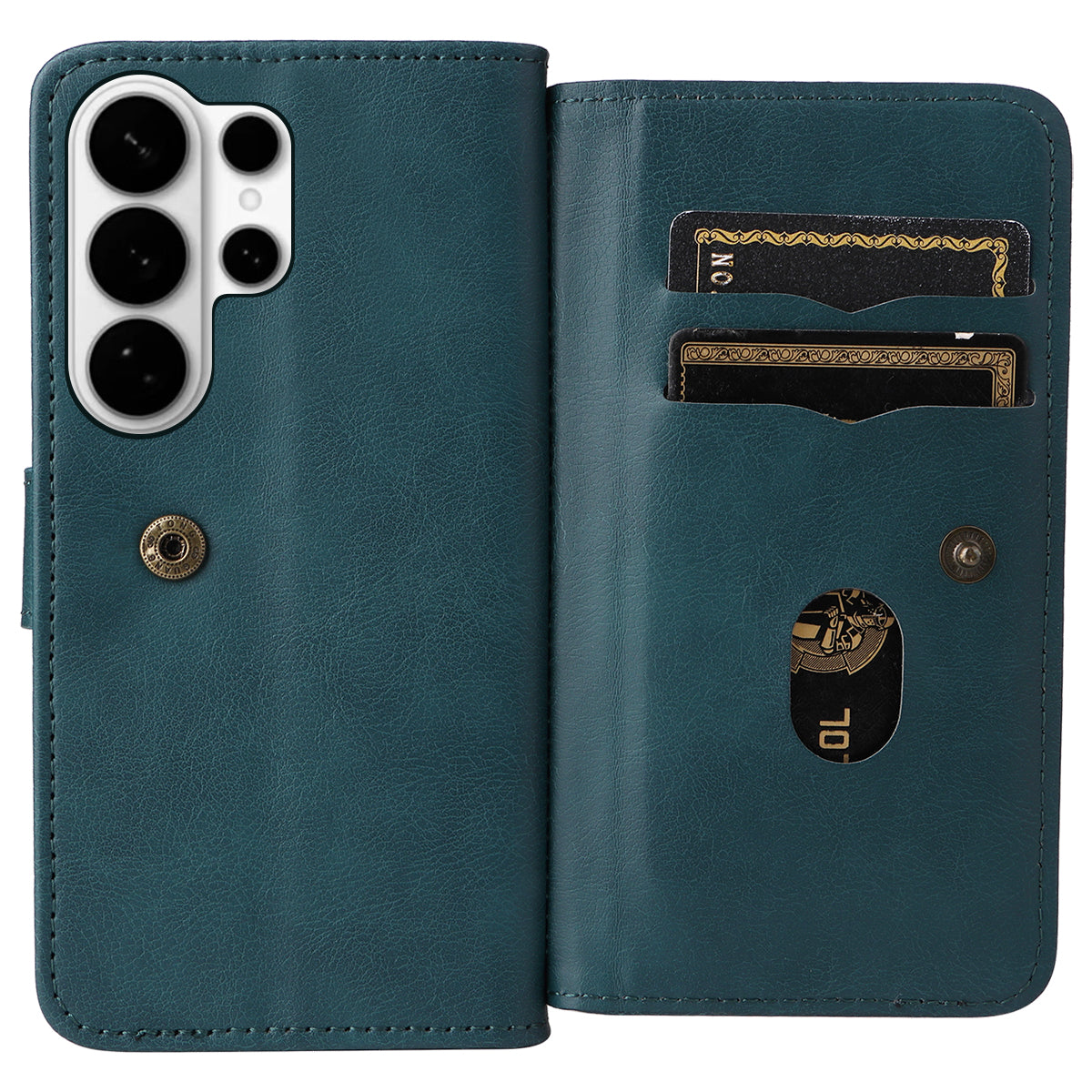 For-Samsung-Galaxy-S26-Ultra-Leather-Case-with-10-Card-Holder-Phone-Cover-Stand-Green