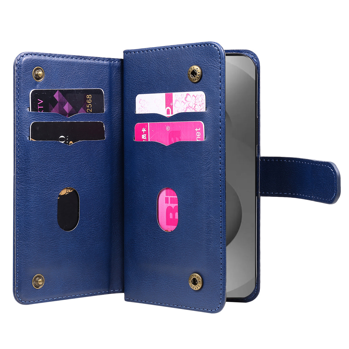For-Samsung-Galaxy-S26-Ultra-Leather-Case-with-10-Card-Holder-Phone-Cover-Stand-Blue