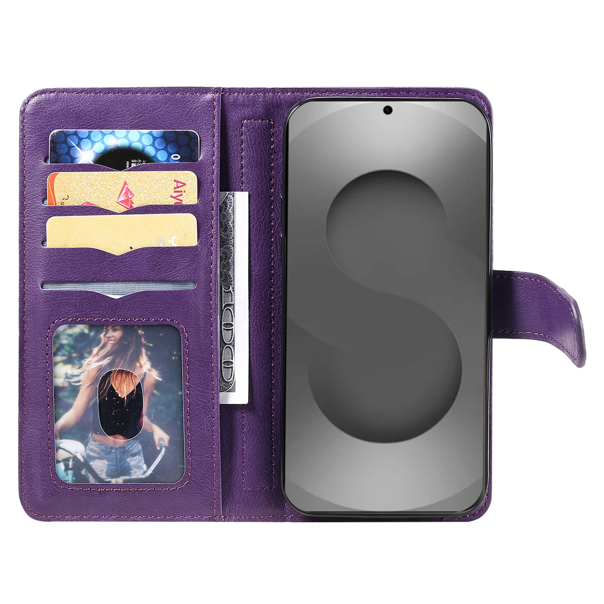 For-Samsung-Galaxy-S26-Ultra-Leather-Case-with-10-Card-Holder-Phone-Cover-Stand-Purple