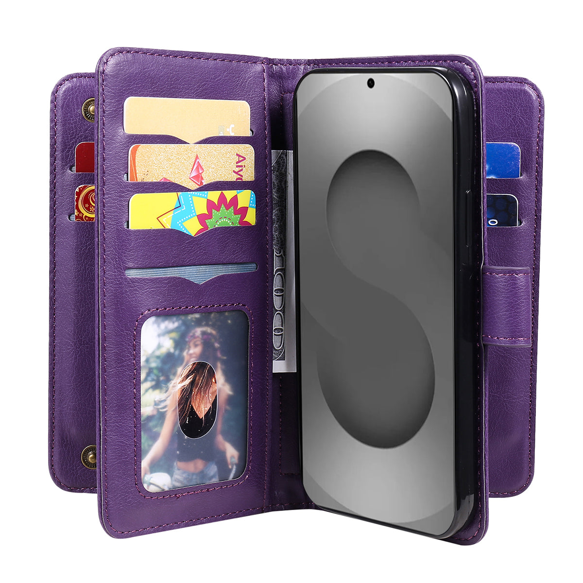 For-Samsung-Galaxy-S26-Ultra-Leather-Case-with-10-Card-Holder-Phone-Cover-Stand-Purple