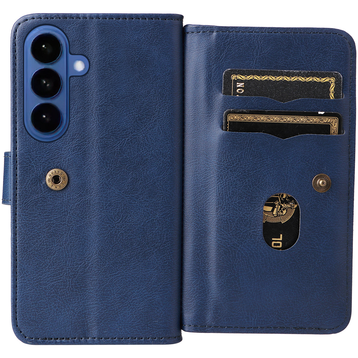 For-Samsung-Galaxy-S26-/-S26-Pro-Leather-Case-with-10-Card-Holder-Phone-Cover-Stand-Blue