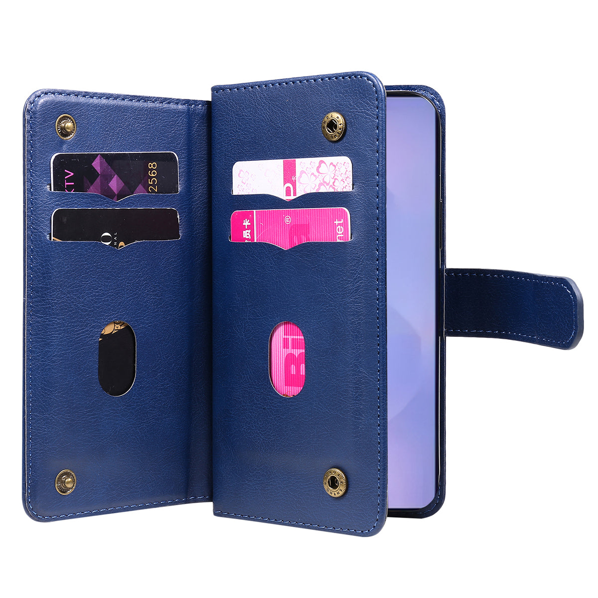 For-Samsung-Galaxy-S26-/-S26-Pro-Leather-Case-with-10-Card-Holder-Phone-Cover-Stand-Blue