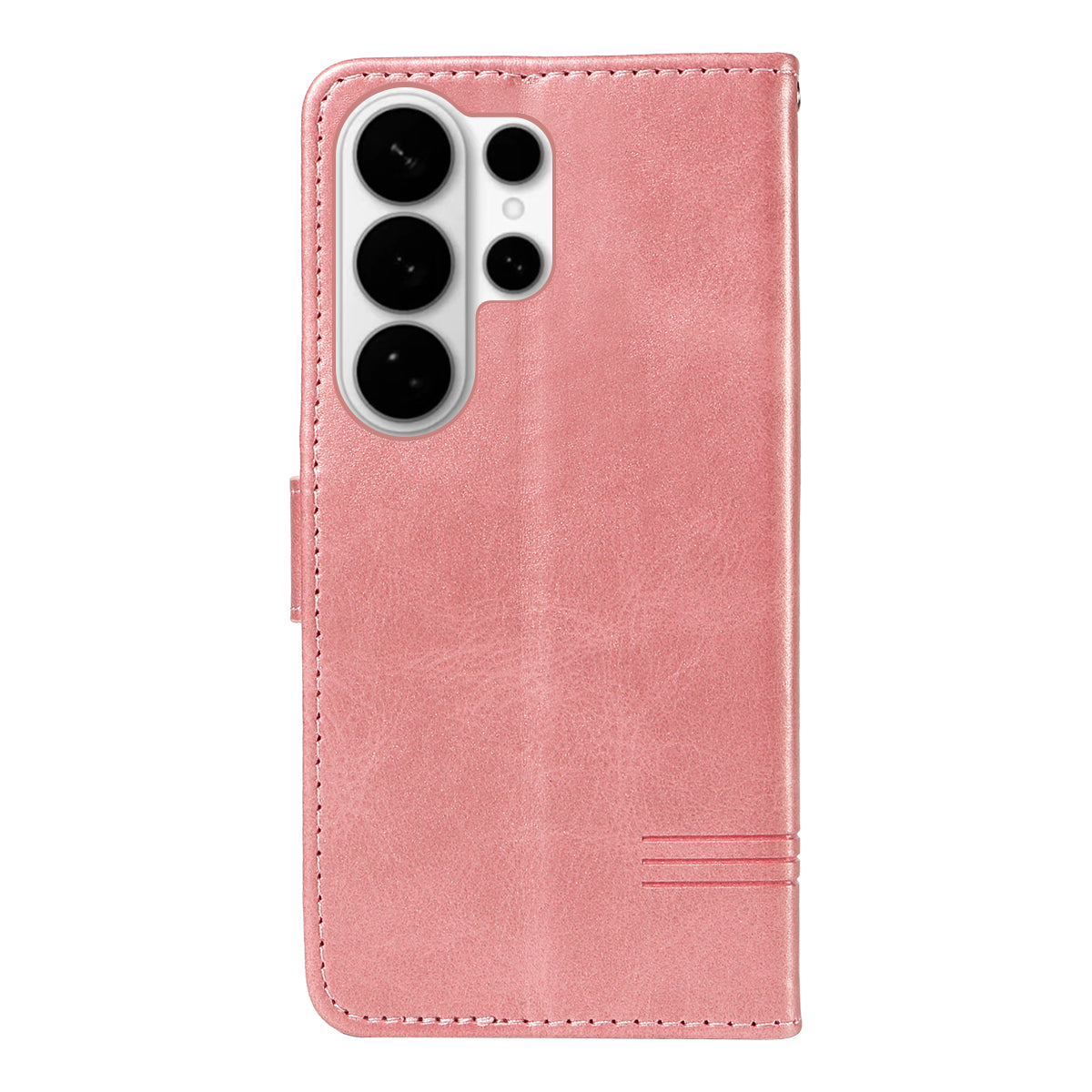 For-Samsung-Galaxy-S26-Ultra-Wallet-Case-T-Shape-Lines-Leather-Phone-Cover-Stand-Rose-Gold