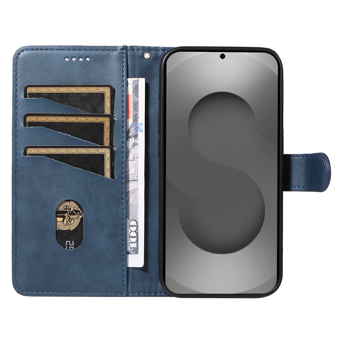 For-Samsung-Galaxy-S26-Ultra-Wallet-Case-T-Shape-Lines-Leather-Phone-Cover-Stand-Blue