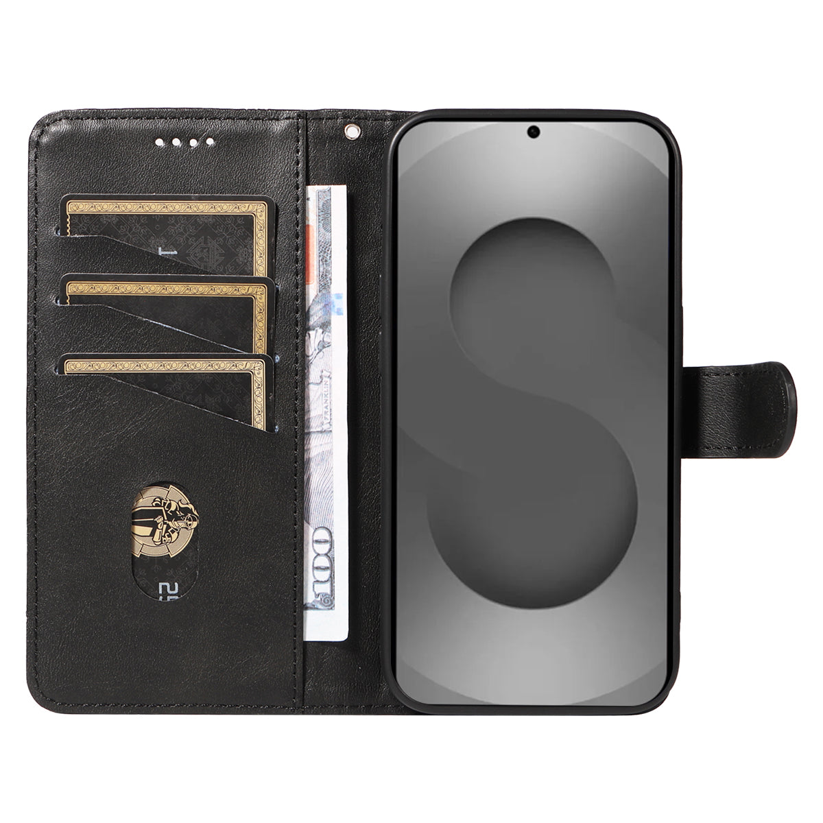 For-Samsung-Galaxy-S26-Ultra-Wallet-Case-T-Shape-Lines-Leather-Phone-Cover-Stand-Black