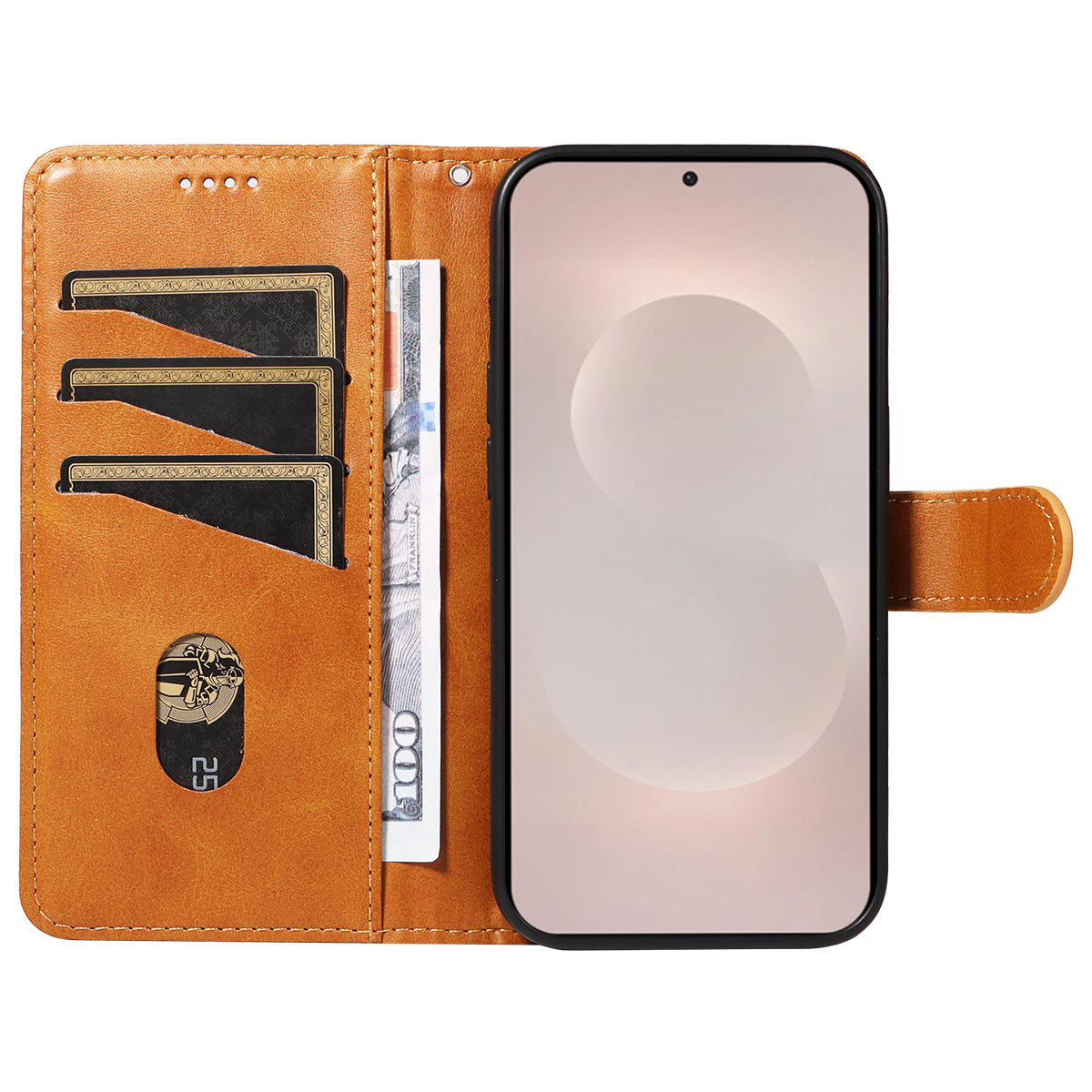 For-Samsung-Galaxy-S26-Edge-Wallet-Case-T-Shape-Lines-Leather-Phone-Cover-Stand-Brown