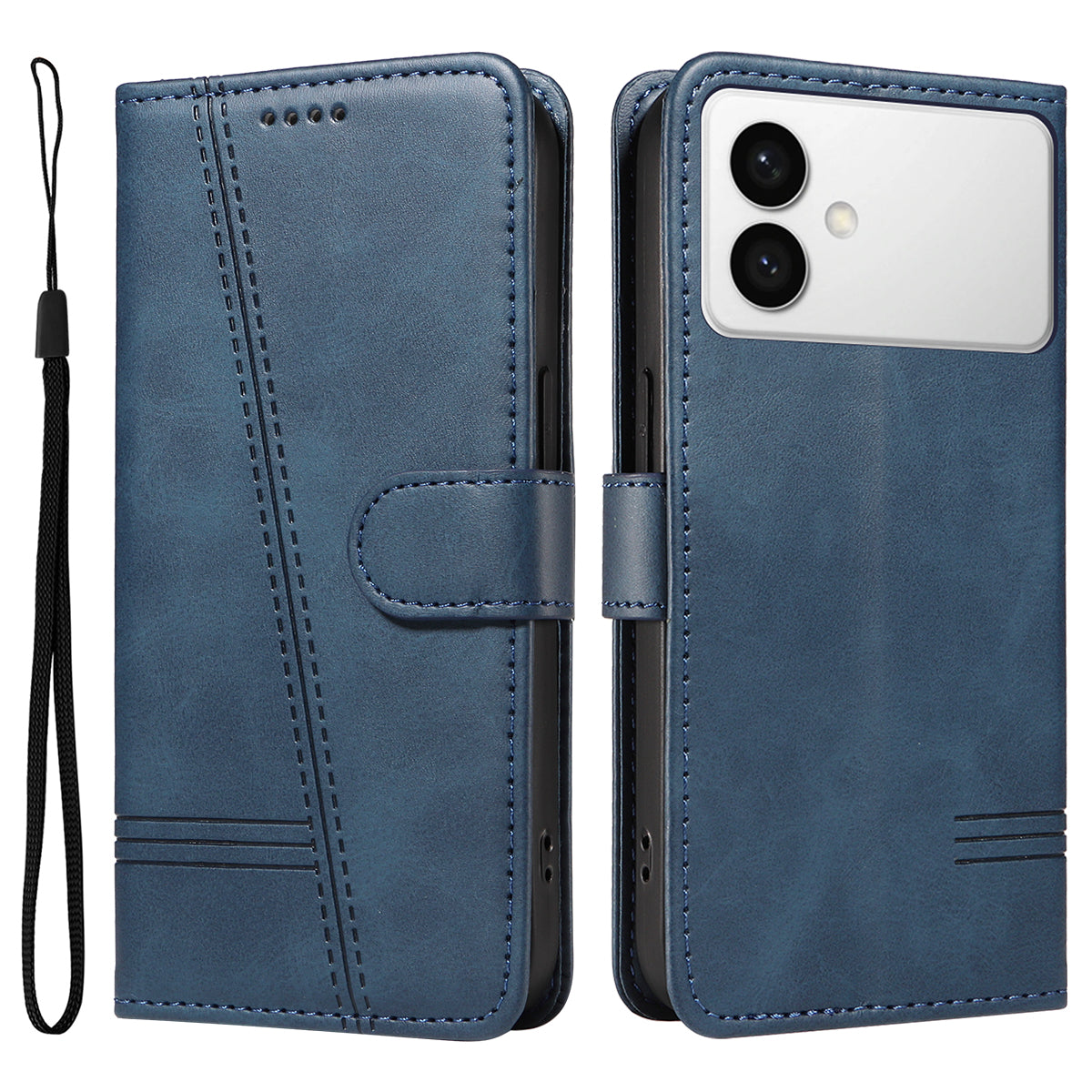 For-Samsung-Galaxy-S26-Edge-Wallet-Case-T-Shape-Lines-Leather-Phone-Cover-Stand-Blue