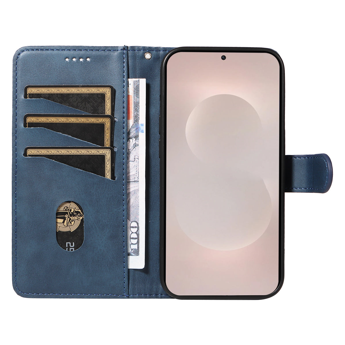 For-Samsung-Galaxy-S26-Edge-Wallet-Case-T-Shape-Lines-Leather-Phone-Cover-Stand-Blue