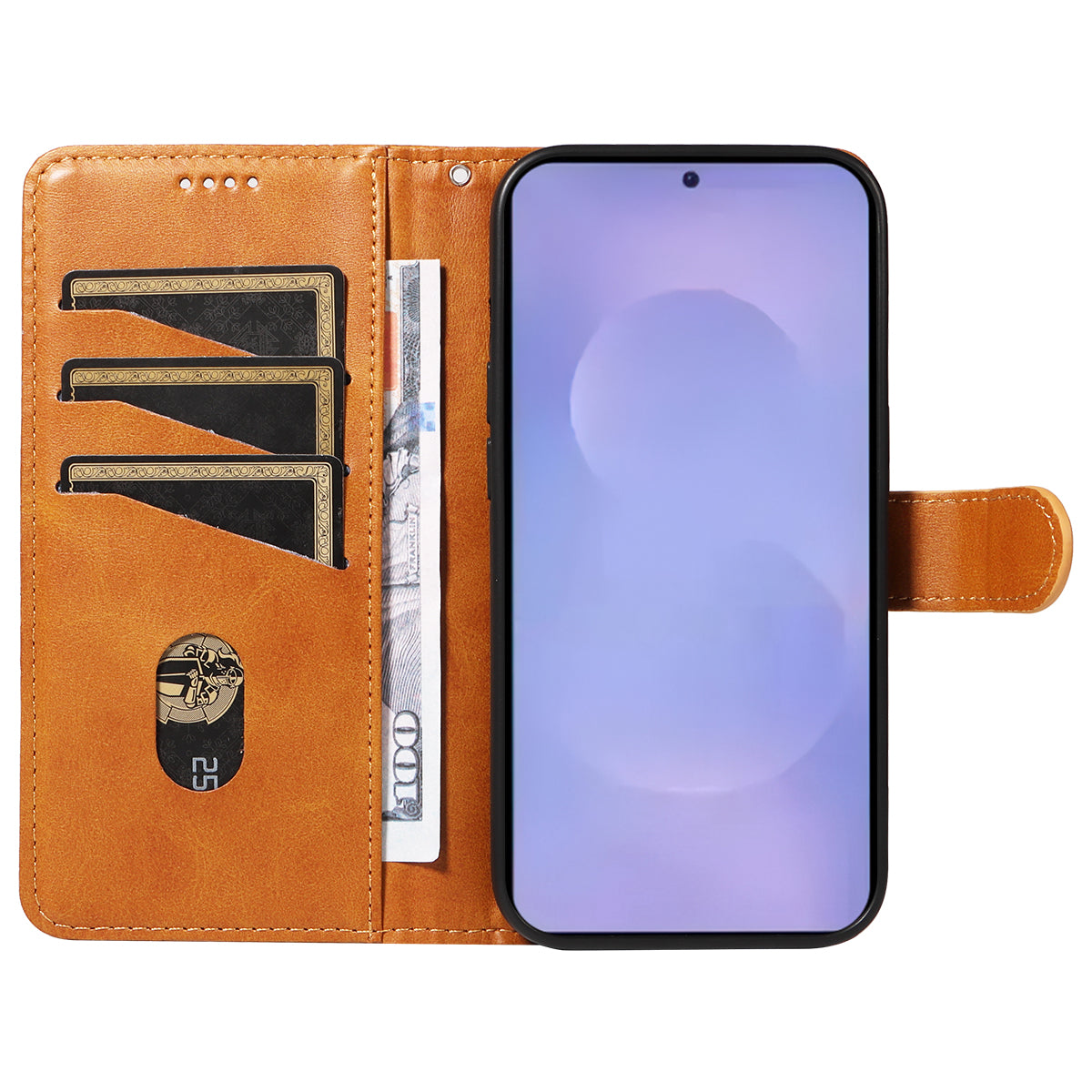 For-Samsung-Galaxy-S26-/-S26-Pro-Wallet-Case-T-Shape-Lines-Leather-Phone-Cover-Stand-Brown