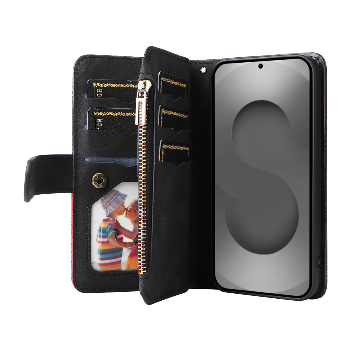 For-Samsung-Galaxy-S26-Ultra-Leather-Case-with-Strap-Zipper-9-Card-Slot-Phone-Cover-Stand-Black