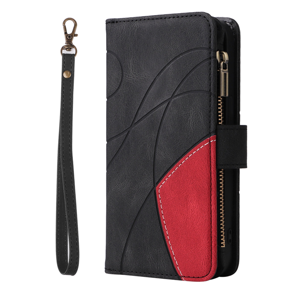 For-Samsung-Galaxy-S26-Ultra-Leather-Case-with-Strap-Zipper-9-Card-Slot-Phone-Cover-Stand-Black