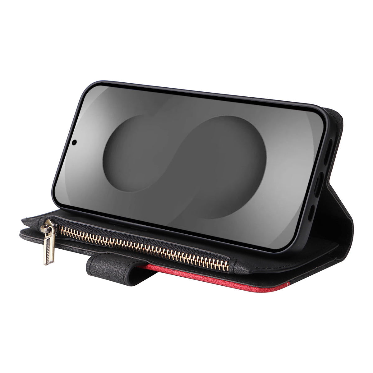 For-Samsung-Galaxy-S26-Ultra-Leather-Case-with-Strap-Zipper-9-Card-Slot-Phone-Cover-Stand-Black