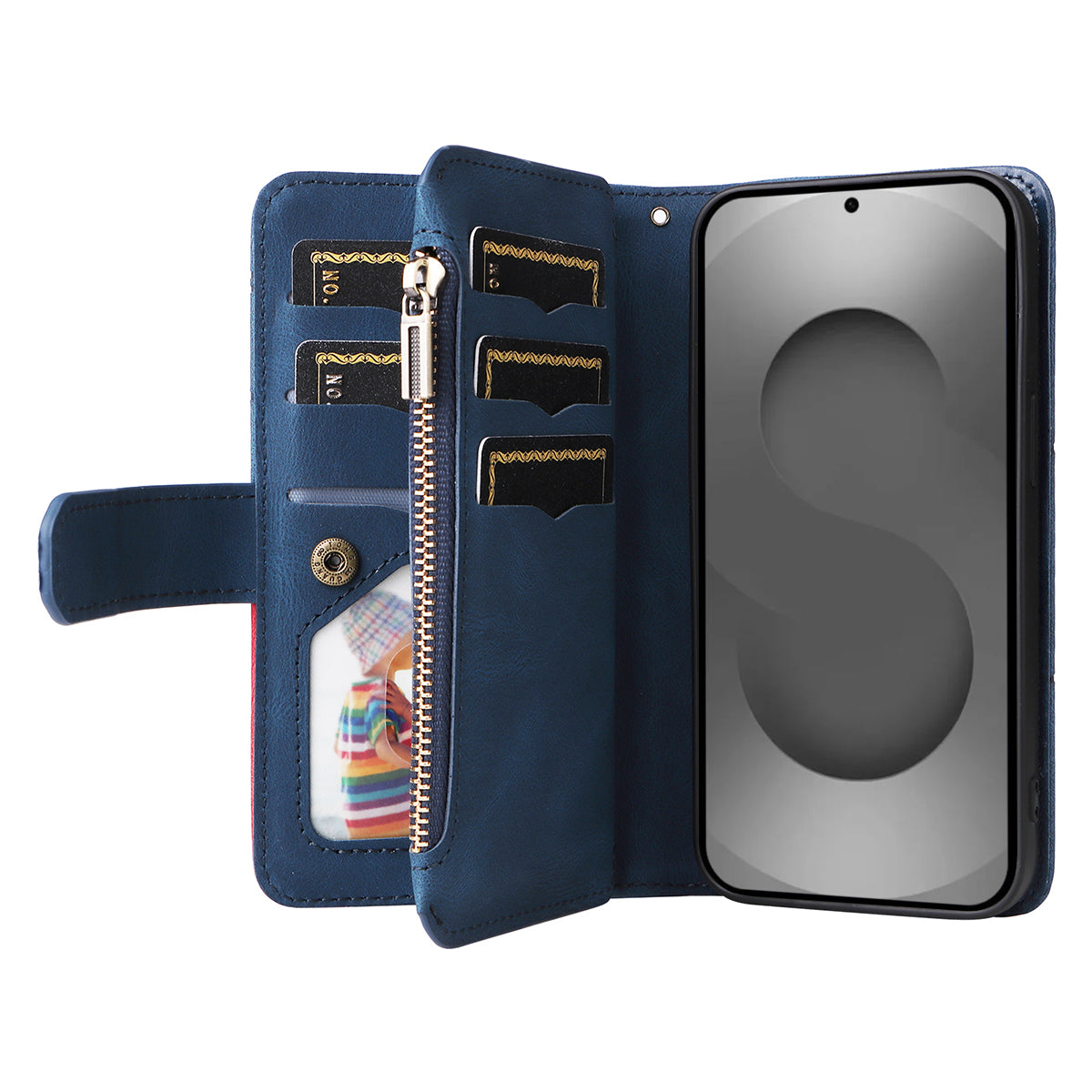For-Samsung-Galaxy-S26-Ultra-Leather-Case-with-Strap-Zipper-9-Card-Slot-Phone-Cover-Stand-Blue