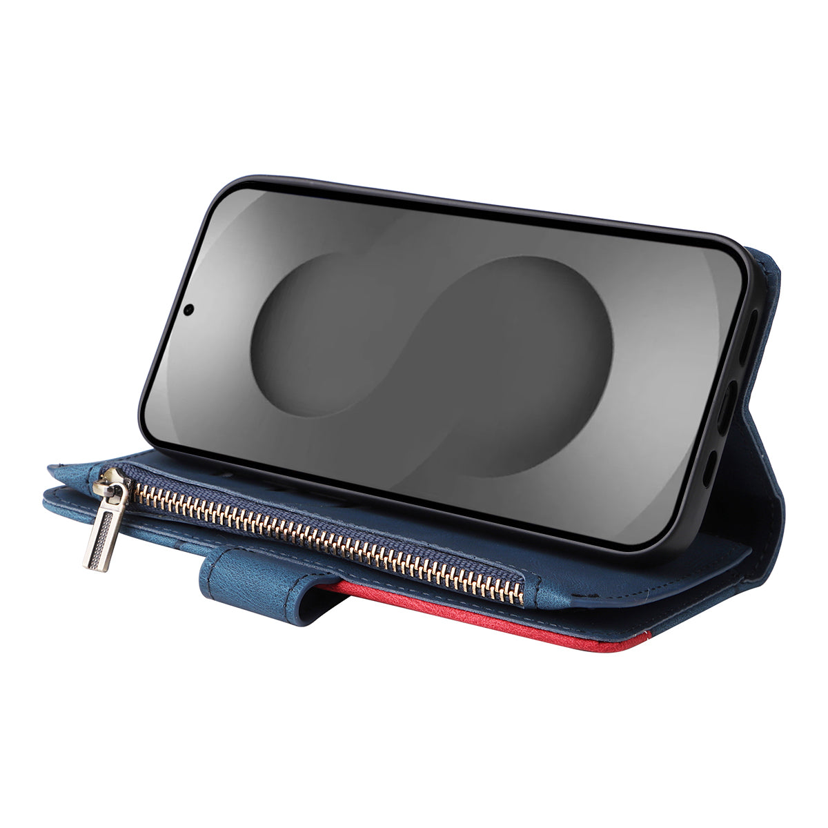 For-Samsung-Galaxy-S26-Ultra-Leather-Case-with-Strap-Zipper-9-Card-Slot-Phone-Cover-Stand-Blue