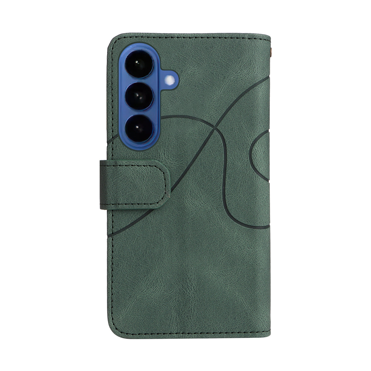 For-Samsung-Galaxy-S26-/-S26-Pro-Leather-Case-with-Strap-Zipper-9-Card-Slot-Phone-Cover-Stand-Green