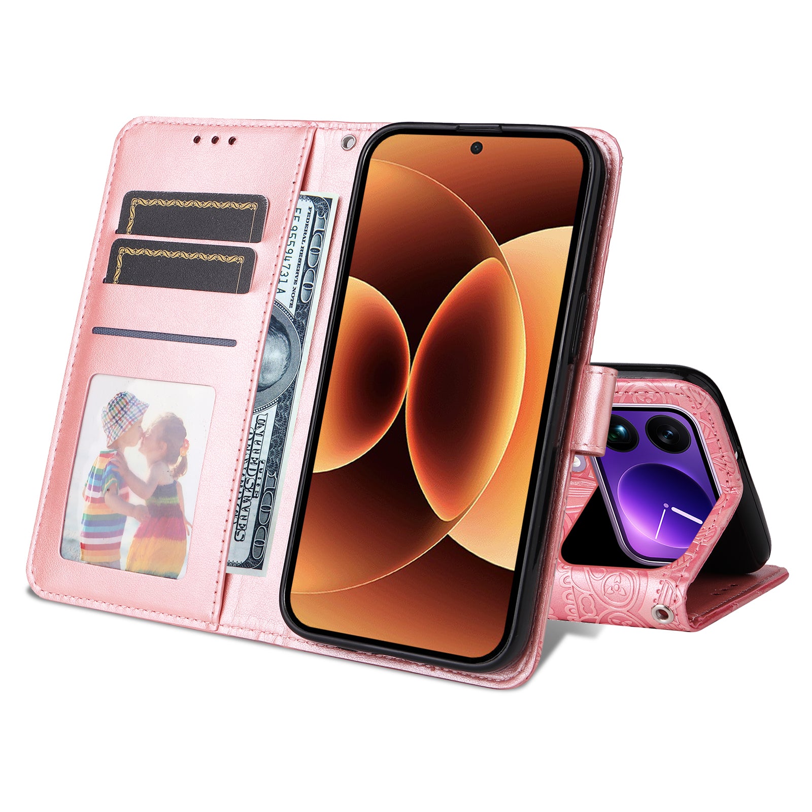 For Xiaomi 17 Pro Max Case Sunflower Imprint Leather Wallet Phone Cover - Pink