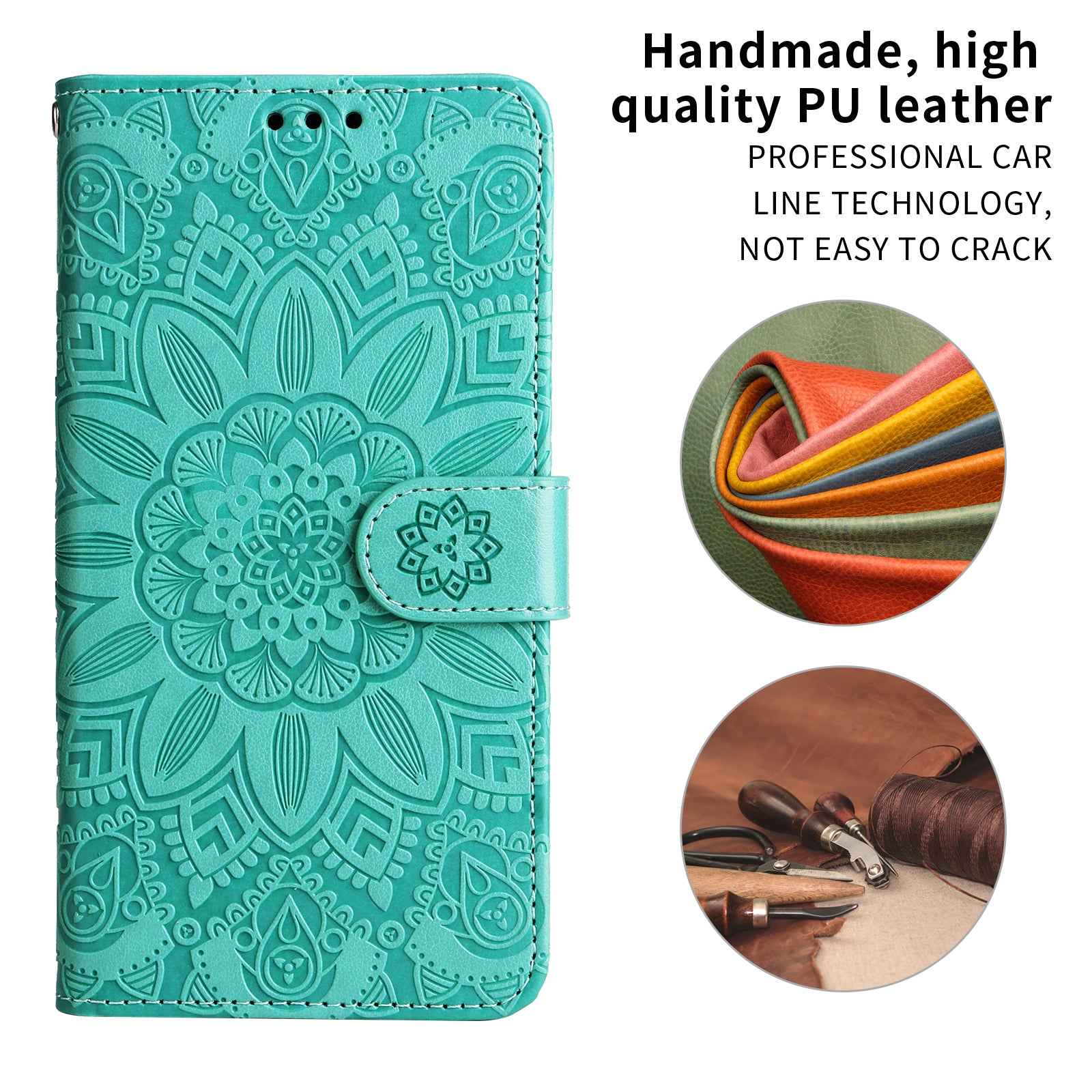 For Xiaomi 17 Pro Case Sunflower Imprint Leather Wallet Phone Cover - Green