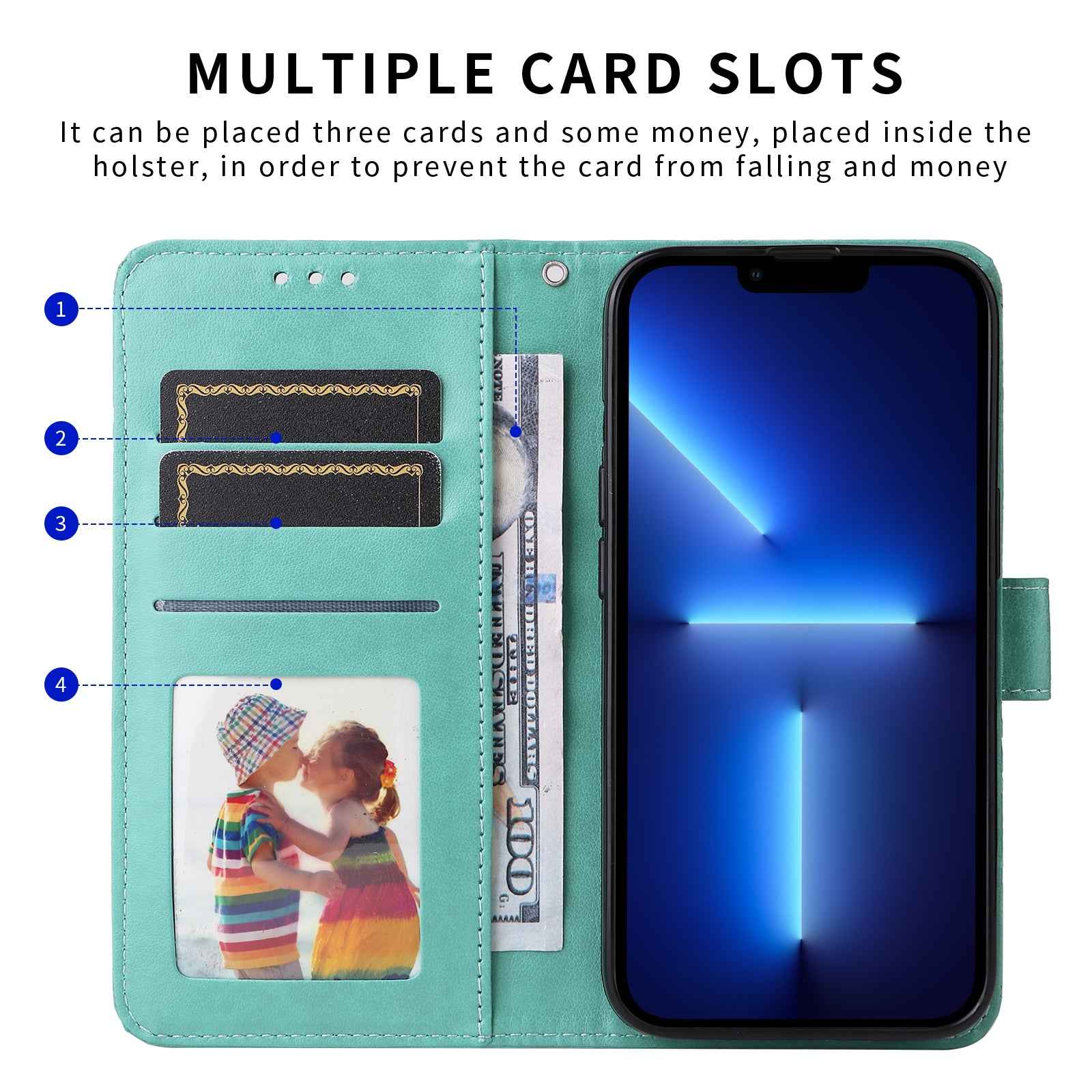 For Xiaomi 17 Pro Case Sunflower Imprint Leather Wallet Phone Cover - Green