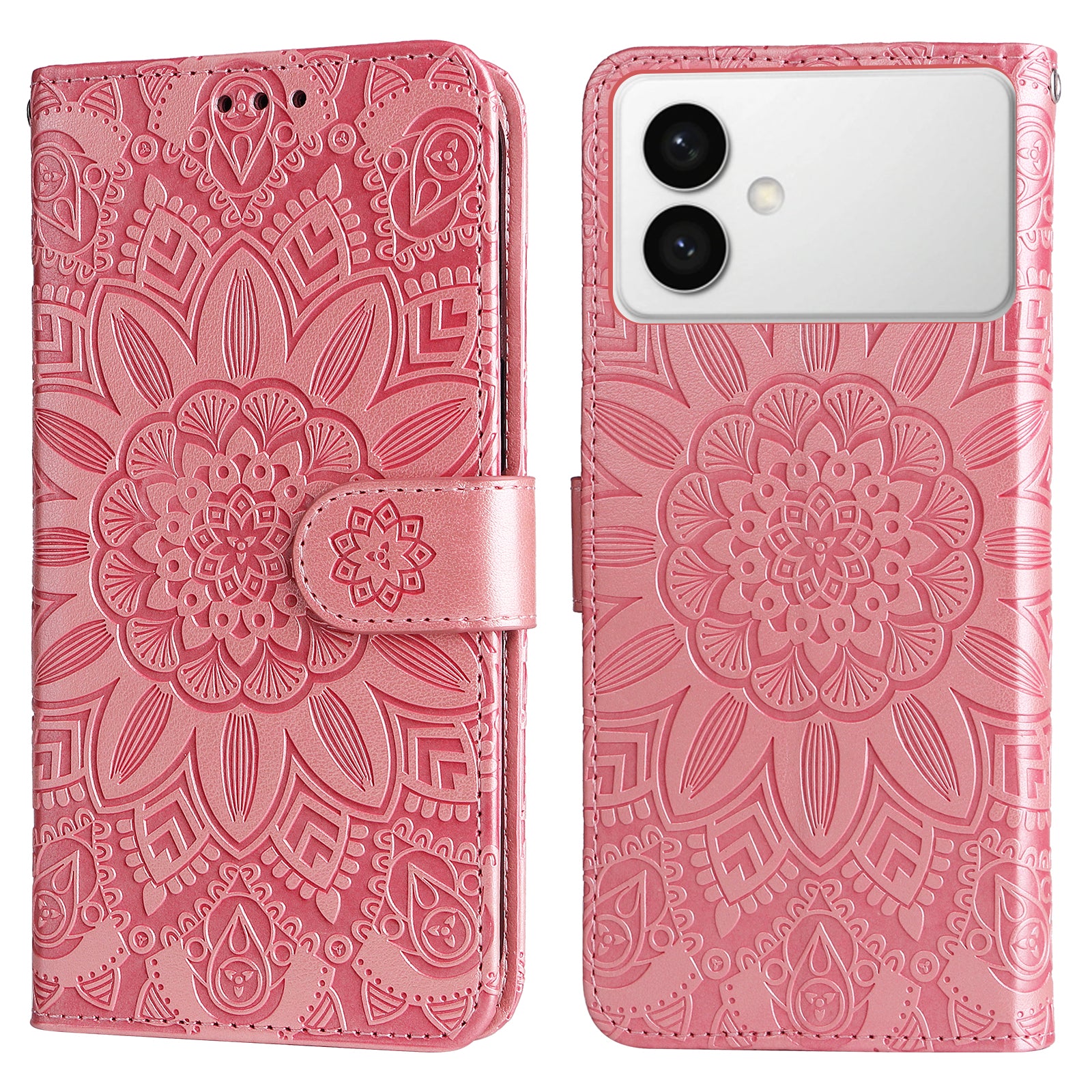 For-Samsung-Galaxy-S26-Edge-Case-Sunflower-Imprint-Leather-Wallet-Phone-Cover-Pink