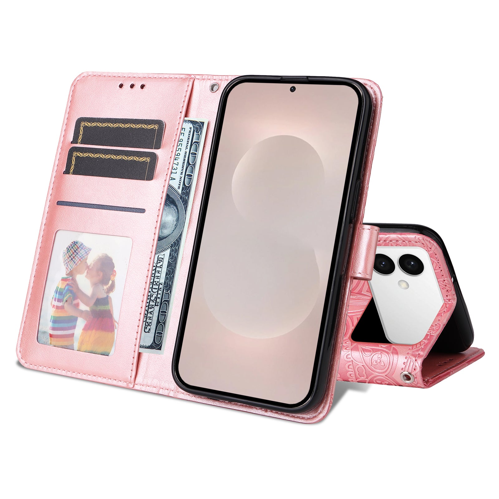 For-Samsung-Galaxy-S26-Edge-Case-Sunflower-Imprint-Leather-Wallet-Phone-Cover-Pink